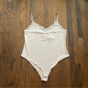 H&M Cream Lace Trim Bodysuit